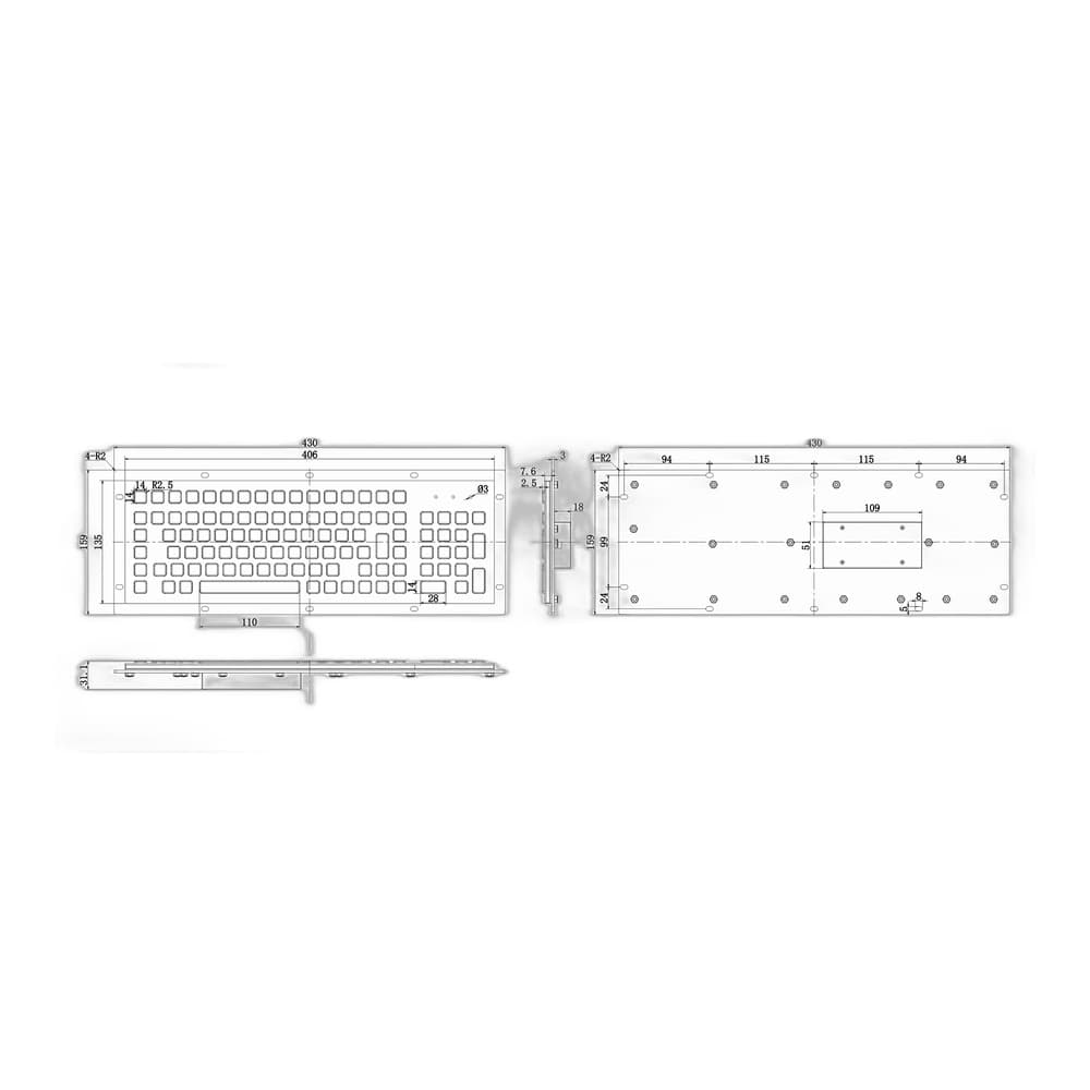 D-8625 Metal Industrial Keyboard image 5