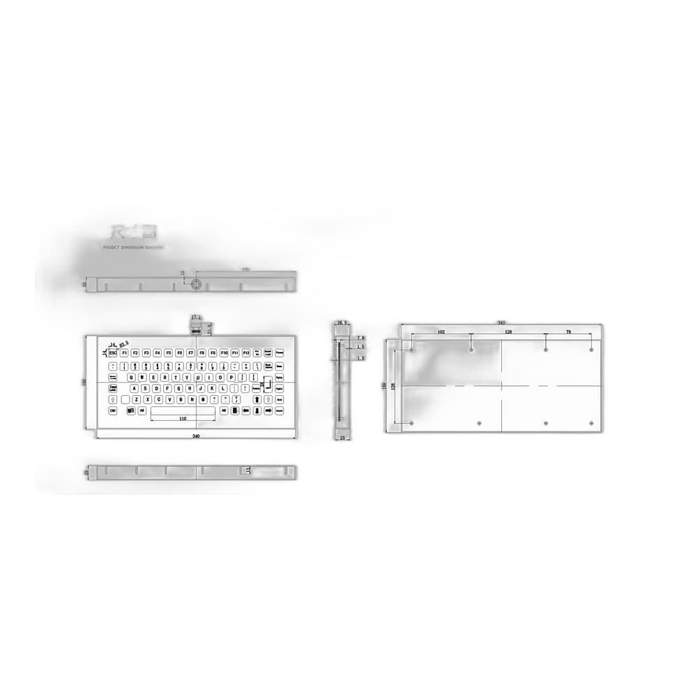 D-8670DESK Desktop Metal Industrial Keyboard image 5