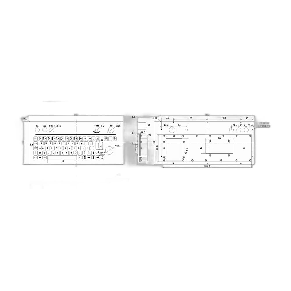 D-8691 Custom Metal Industrial Keyboard image 5