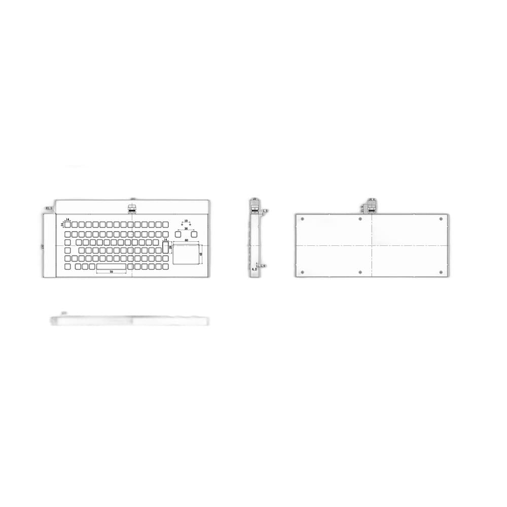 D-8696DESK Desktop Metal Industrial Keyboard image 5